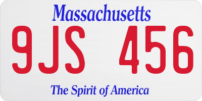 MA license plate 9JS456