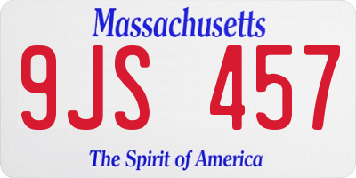 MA license plate 9JS457