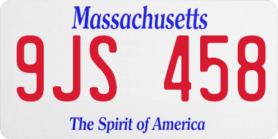 MA license plate 9JS458