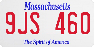 MA license plate 9JS460