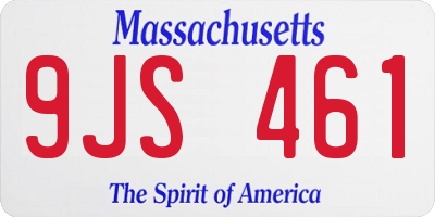 MA license plate 9JS461