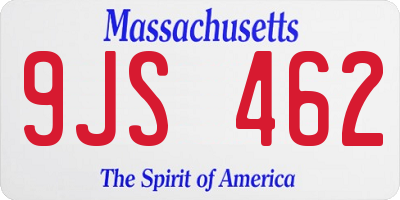 MA license plate 9JS462