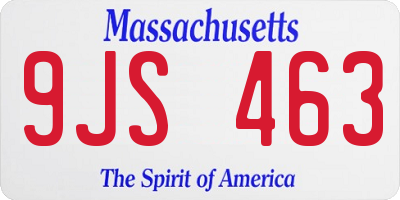 MA license plate 9JS463
