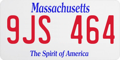 MA license plate 9JS464