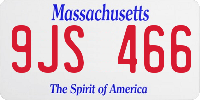 MA license plate 9JS466
