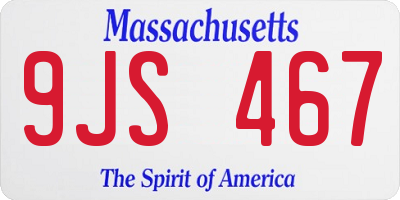 MA license plate 9JS467