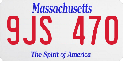MA license plate 9JS470