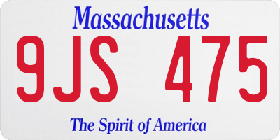 MA license plate 9JS475