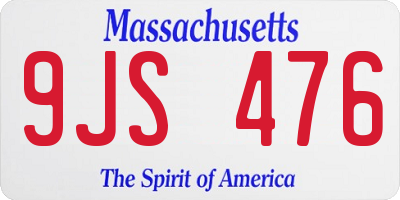 MA license plate 9JS476