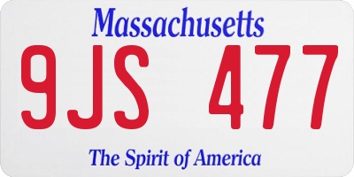 MA license plate 9JS477