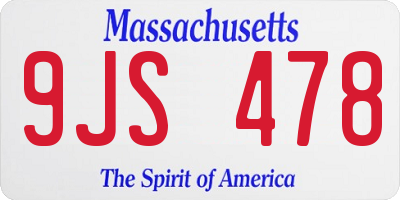 MA license plate 9JS478