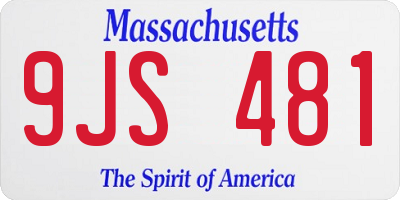 MA license plate 9JS481