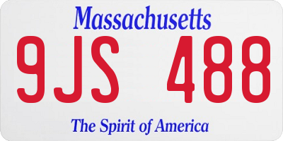 MA license plate 9JS488