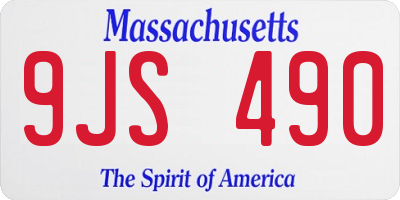 MA license plate 9JS490