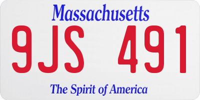 MA license plate 9JS491