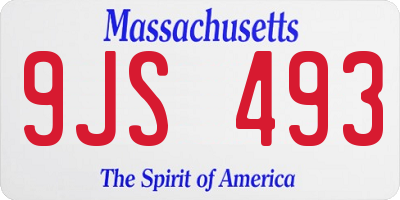 MA license plate 9JS493
