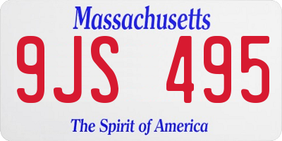 MA license plate 9JS495