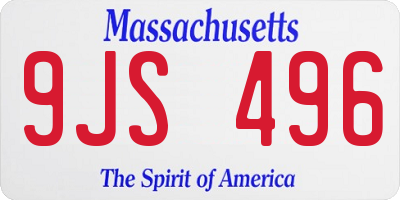 MA license plate 9JS496