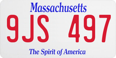 MA license plate 9JS497