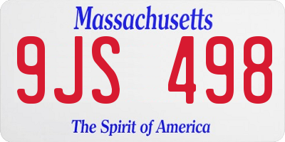 MA license plate 9JS498