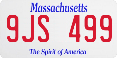 MA license plate 9JS499