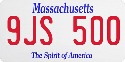 MA license plate 9JS500