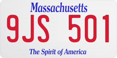 MA license plate 9JS501