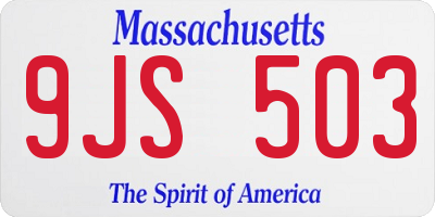 MA license plate 9JS503