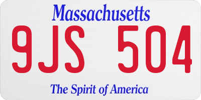 MA license plate 9JS504