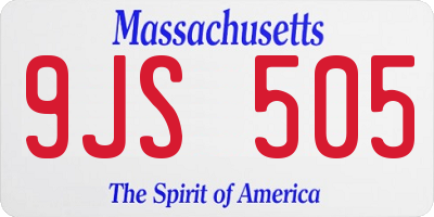 MA license plate 9JS505