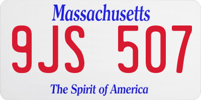 MA license plate 9JS507