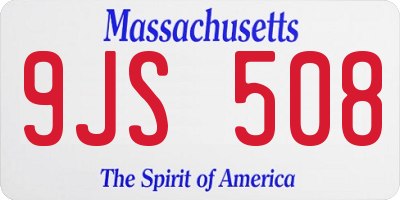 MA license plate 9JS508