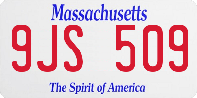 MA license plate 9JS509