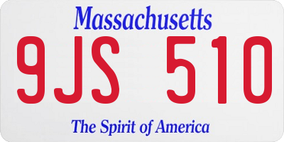 MA license plate 9JS510