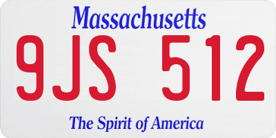 MA license plate 9JS512