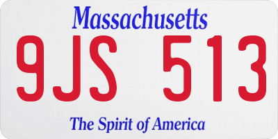 MA license plate 9JS513