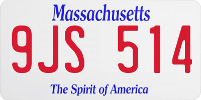 MA license plate 9JS514