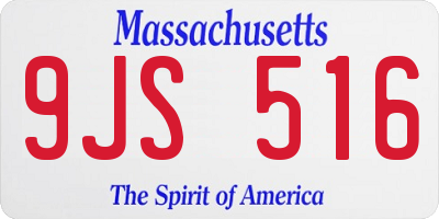 MA license plate 9JS516