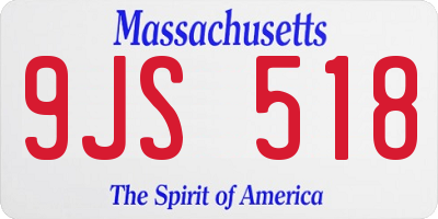 MA license plate 9JS518