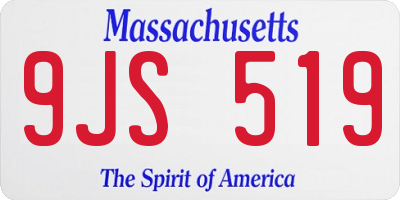 MA license plate 9JS519