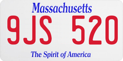 MA license plate 9JS520