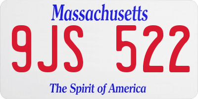 MA license plate 9JS522