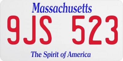 MA license plate 9JS523