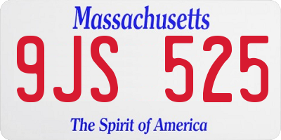 MA license plate 9JS525