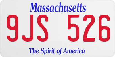 MA license plate 9JS526