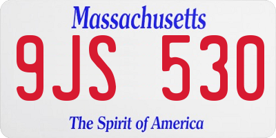 MA license plate 9JS530
