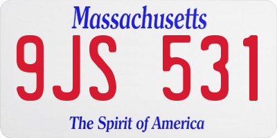 MA license plate 9JS531