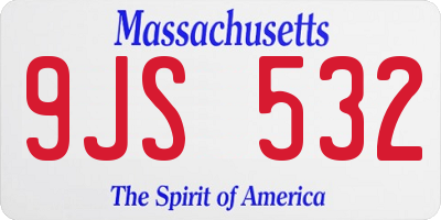 MA license plate 9JS532