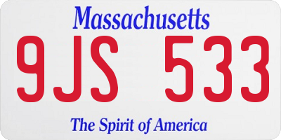 MA license plate 9JS533