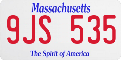 MA license plate 9JS535